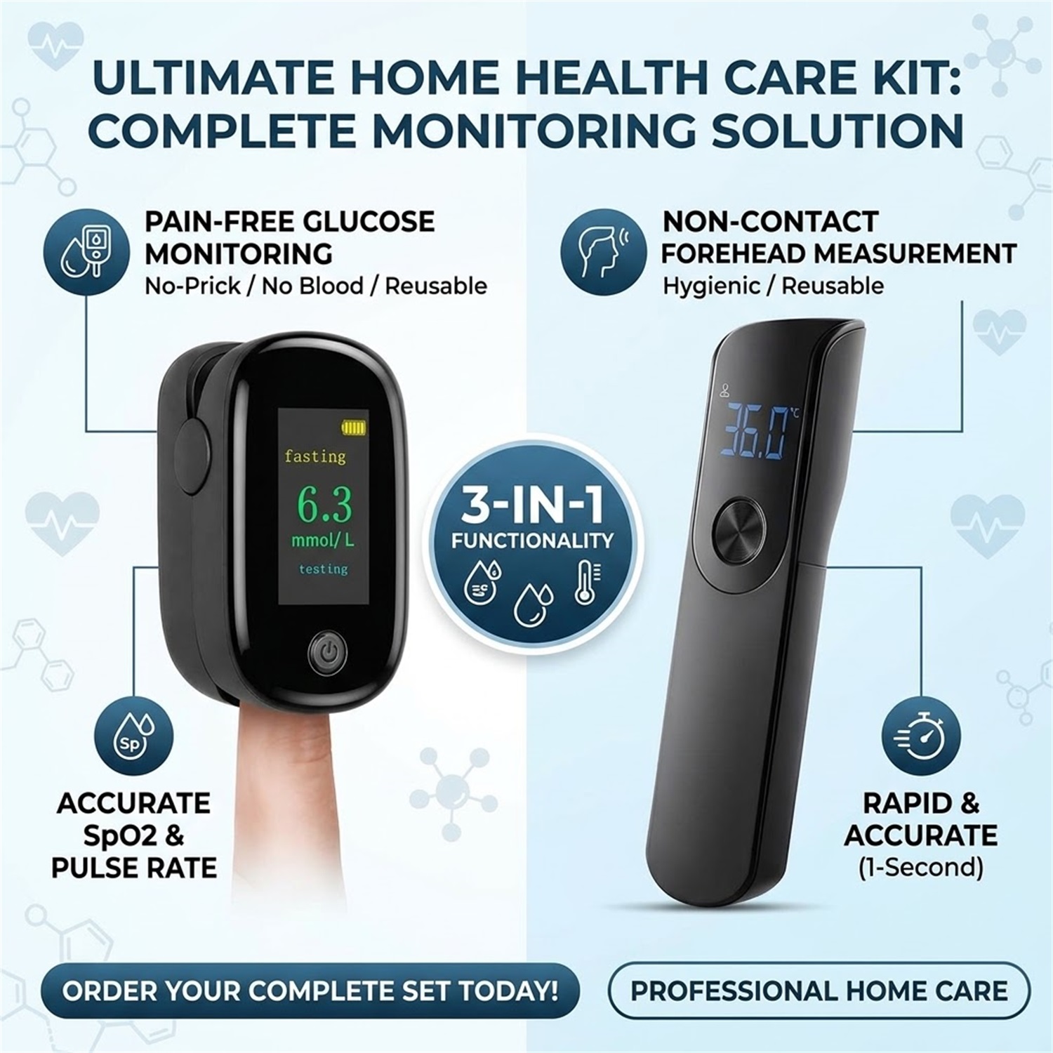 Kit de monitorização de saúde  - Pulse Oximeter avaliação e preço